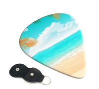 Tropical Beach Plant Theme Guitar Plectrums, 6 Guitar Plectrums, Double Sided Printing, For Acoustic Guitar, Bass, Ukulele, Electric Guitar (0.46 Mm 0.71 Mm 0.96 Mm)