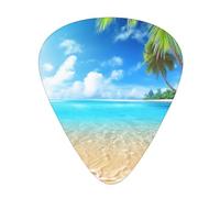 Tropical Beach Plant Theme Print Guitar Pick Comfortable Feel, Clear Sound, Multiple Thicknesses For Varied Tones