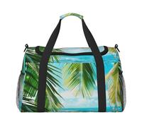 Tropical Beach Plant Theme Printed Travel Duffle Bag for Men Women Weekender Travel Organizer Bag for Sport, Outdoors, Gym & Fishing