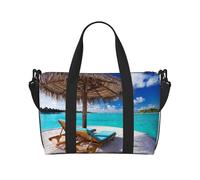 Tropical Beach Print Italy Flag Print Versatile Handbag for Travel,Hand-Held Crossbody Travel Bag for Your Every Need