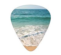 Tropical Beach Printed Guitar Picks With Organizer Storage Box 0.46 0.71 0.96 Mm Includes Thin Medium Heavy For Bass Electric Acoustic Guitars Ukulele 12 Pack