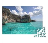 Tropical Beach Rocks 1000 Piece Tropical Beach with Rocky Cliffs Jigsaw Puzzle for Adults And Kids Family Educational Games 1000 Pieces Beautiful Decoration for Women, Gifts for Men 52x38cm/1000pcs