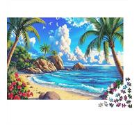 Tropical Beach Scenery 1000 Piece Jigsaw Puzzle Paper for Adults Ocean View Puzzle Game for Family Relaxation Focus Gift 70x50cm/1000pcs