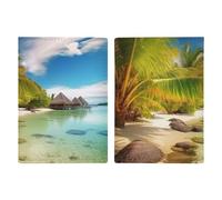 Tropical Beach Scenery Passport Holder, ID Card Protector Case Passport Holder with Slot Passports Travel Wallet Document Cover for Women And Men