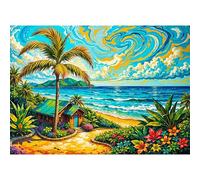 Tropical Beach Scenery Puzzles 120 for Adults,jigsaw puzzles for adults 120 Pieces Puzzle Home Challenging Educational Games Home Decoration puzzle Gifts