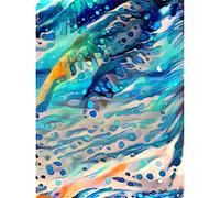 Tropical Beach Seaside Waves Abstract Canvas Wall Art Print