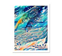 Tropical Beach Seaside Waves Abstract Large Framed Art Print Poster Wall Decor 18x24 inch