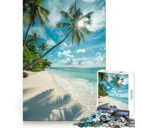 Tropical Beach Serenity Jigsaw Puzzles 1000 Piece for Adults Logic Ability Unwind Easily Secure Join (38x26cm)