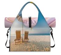 Tropical Beach Sports Duffel Bag for Women Men Tropical Palm Trees Weekend Overnight Bag with Shoe Compartment Shoulder Tote Luggage Bag for Yoga Gym Travel