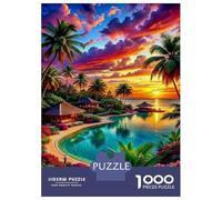 Tropical Beach Sunset 1000 Piece Jigsaw Puzzle Jigsaw Puzzle for Adults Paper Puzzle Game for Family Relaxation Home Décor Gift 52x38cm/1000pcs