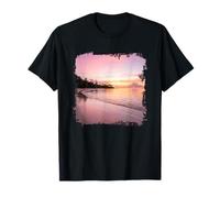Tropical Beach Sunset Calm Shore Ocean Scene T-Shirt