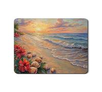 Tropical Beach Sunset Dish Drying Mats For Kitchen, Vibrant Floral Absorbent Rubber Drainer Mat, Summer PU Leather Drying Pad For Kitchen Counter 18x24 Inch