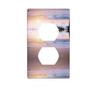 Tropical Beach Sunset Electrical Outlet Covers, Standard Size 1-Gang 4.50" X 2.76", Unbreakable Polycarbonate Thermoplast