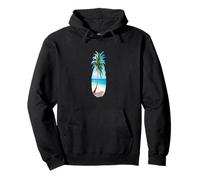 Tropical Beach Vibes, Pineapple Theme Vacation Pullover Hoodie