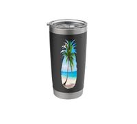 Tropical Beach Vibes, Pineapple Theme Vacation Stainless Steel Insulated Tumbler
