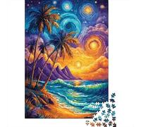 Tropical Beach Vibrant Night Sky 1000 Piece Jigsaw Puzzle Paper for Adults Relaxation Home Decor 70x50cm/1000pcs
