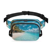 Tropical Beach Waist Bag Multifunction Pack for Travel Sport Running Fanny Pack Bumbag Pouch Purse Belt Bag for Women Men Kids Girls Boys
