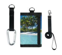 Tropical Beach Wallet Slim Small Pocket Money Organisers Bag Tropical Palm Lightweight Portable Change Purse