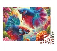 Tropical Betta Fish Jigsaw Puzzle for Adults 1000 Piece Jigsaw Puzzle Colorful Flowers Paper Relaxing Gift Idea Home Decor 38x26cm/1000pcs