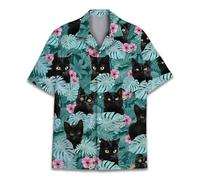 Tropical Bigfoot Hawaiian Shirts for Men Women, Bigfoot Sasquatch Summer Beach Aloha Button Down Short Sleeve, Cat 1, L