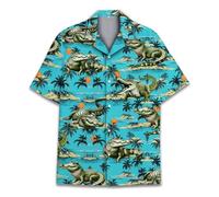 Tropical Bigfoot Hawaiian Shirts for Men Women, Bigfoot Sasquatch Summer Beach Aloha Button Down Short Sleeve, Alligator, L
