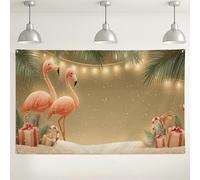 Tropical Bird Christmas Backdrop, Tropical Holiday Party Decorations, Winter Wonderland Photography Background for Festive Events 71x43 Inch