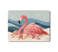 Tropical Bird Dish Drying Mats For Kitchen Counter, Tropical Peach Absorbent Rubber Dish Drainer Rack Mat, Coastal PU Leather Drying Pad For Beach Decor 18x24 Inch