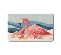 Tropical Bird Dish Drying Mats For Kitchen Counter, Tropical Peach Absorbent Rubber Dish Drainer Rack Mat, Coastal PU Leather Drying Pad For Beach Decor 12x20 Inch