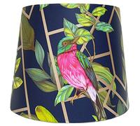 Tropical Bird Lampshade Ceiling Light Shade Navy Blue Gold Geometric Design Leaf Botanical Leaves Bedroom Accessories Deco (10" Lamp Base Fitting)