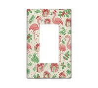 Tropical Bird Light Switch Cover Plates/Outlet Covers, Peach Holiday Birds with Gift Boxes for Festive Decor, Thermoplastic Wall Plates, Standard Size Single Rocker