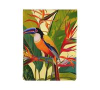 Tropical Bird of Paradise Print 13-inch Laptop Sleeve, Slim Shockproof Insertion Design Leather Laptop Case for Office, School, Travel