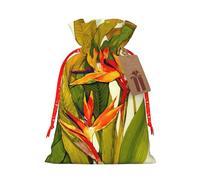 Tropical Bird Of Paradise Print Drawstring Bags,Snack Bags,Storage Bags For Gift Wrapping,Party Decorations