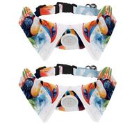 Tropical Bird Toucan Dog Collar Bowtie, Comfortable Adjustable Dog Bow Tie Collar for Small Boys and Girls Pets