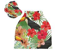 Tropical Bird Toucan Parrot Stretchy Baby Car Seat Cover,Canopy Nursing Covers,Soft Breathable Windproof Scarf Changepad for Winter Infant Breastfeeding Boys