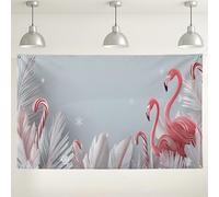 Tropical Bird Winter Wonderland Backdrop, Tropical Candy Cane Theme Party Decorations, Peach Indoor/Outdoor Photo Background for Holiday Events and Celebrations 71x43 Inch
