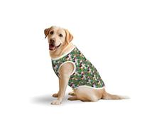 Tropical Birds And Plant Leafprint Medium Large Pets Vest Breathable Summer Lightweight Sleeveless Tank Top T-Shirt