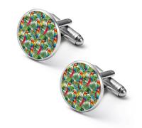 Tropical Birds Parrots Men's Cufflinks Classic Shirt Cuff Links for Wedding Business