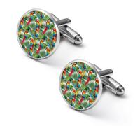 Tropical Birds Parrots Men's Cufflinks Classic Shirt Cuff Links for Wedding Business