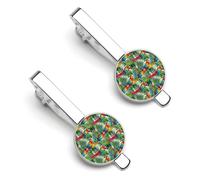 Tropical Birds Parrots Tie Clip for Men Personalised Ties Clips for Wedding Business Dad Gift