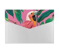 Tropical Birds Plant Leaf File Folder 6-Pocket, Waterproof Accordion File Organizer with Snap Closure, Expanding Document Holder for Office, Home