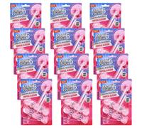 Tropical Blossom Pack Of 12 Toilet Rim Block Cleaner Twin Pack Anti-Limescale, Foaming Cleaning Action, Lasts Up To 4 Weeks