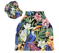 Tropical Blue Parrot Toucan Stretchy Baby Car Seat Cover,Canopy Nursing Covers,Soft Breathable Windproof Scarf Changepad for Winter Infant Breastfeeding Boys
