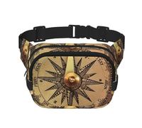 Tropical Blue Sea Beach Fanny Pack for Women Men Fashion Waist Pack Adjustable Belt Bag for Workout Running Travelling Casual Waist Bag, Law Of The Compass Navigation, One Size