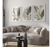 Tropical Botanical Palm Tree Palm Leaf Posters and Prints Modern Plant Canvas Painting Wall Art Picture for Living Room Decor(75x110cmx3/Without frame)