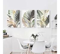 Tropical Botanical Palm Tree Palm Leaf Posters and Prints Modern Plant Canvas Painting Wall Art Picture for Living Room Decor(60x80cmx3/Without frame)