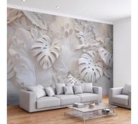 Tropical Botanicals Panoramic Wallpaper Mural 500W x 280H cm, Rustic Country Monstera Wall Poster Photo Wallpaper Mural 3D Effect Wall Art Poster Decoration for Bedroom Living Room Corridor Nursery
