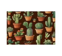 Tropical Cactus Potted Plants Jigsaw Puzzles for Adults 300 Piece, Cute Succulent Botanical Wooden Puzzles, Fun Western Printed Decor for Entertainment Creative