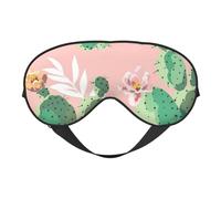 Tropical Cactus Print Stylish Sleep Eye Mask Lightweight Adjustable Strap Men Women Travel Nap Night