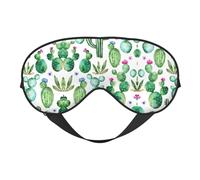 Tropical Cactus Tree Flower Printing Rest Sleep Eye Mask, Soft Eye Mask for Home & Camping, Blocks Light, Comfortable for Most Users