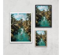 Tropical Canoe Ride Giclee Art Print - A4 - Print Only